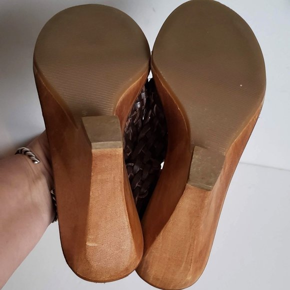 MICHAEL KORS fits 5.5 - 6 Woven Leather Slingback Wedge Huarache Sandals - Picture 10 of 14